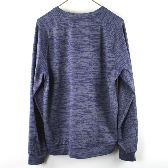 Outdoor Voices Navy Classic Fit Soft Nylon Spandex Long Sleeve Crewneck Shirt L - Picture 3 of 5